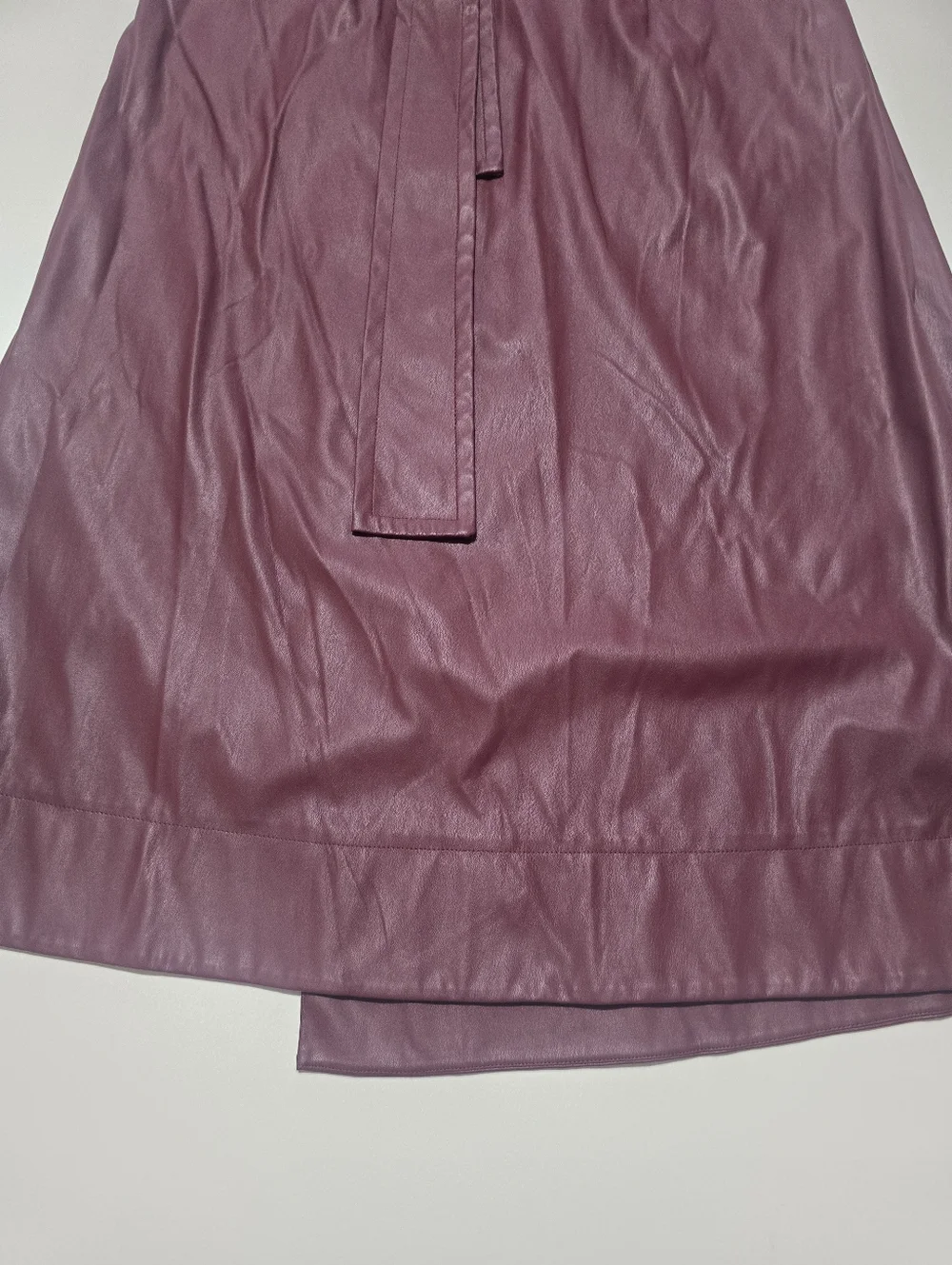 Toccin Burgundy Faux Leather Wrap Skirt Size M